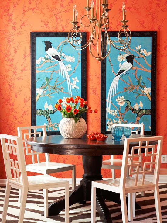 orange dining room ideas