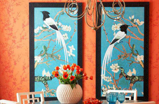 orange and blue decor