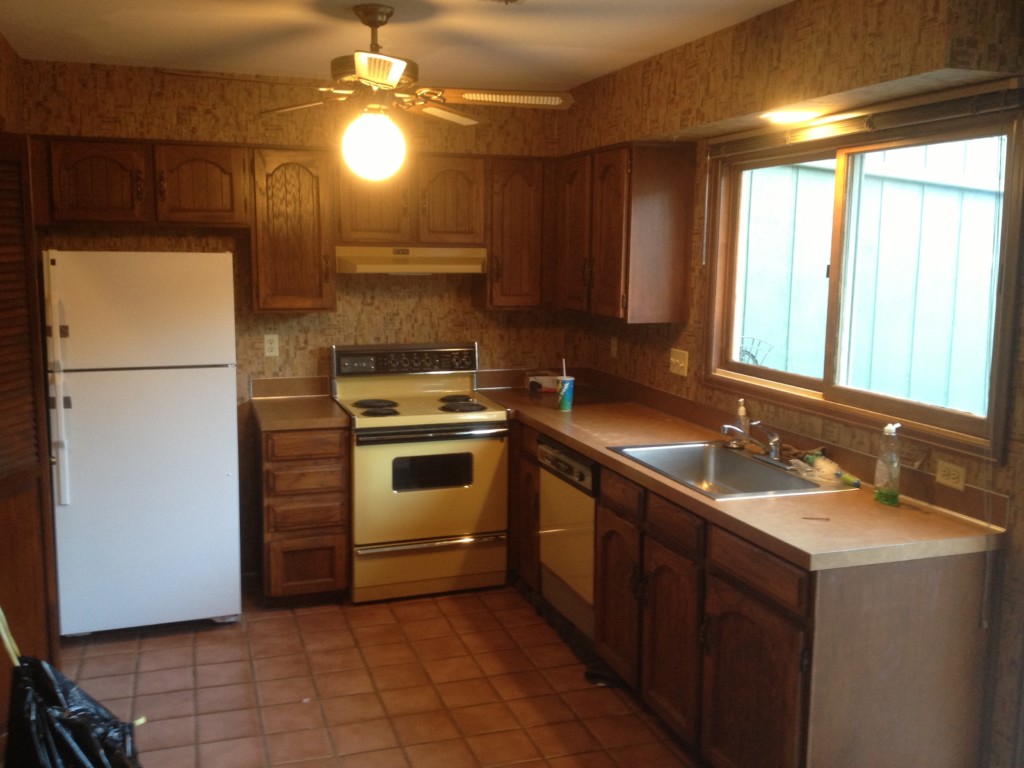 Dark, dated kitchen before remodel