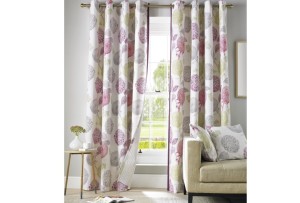 floral print curtains with soft colors