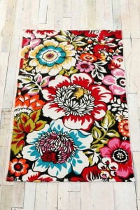 bold, bright colors floral print rug