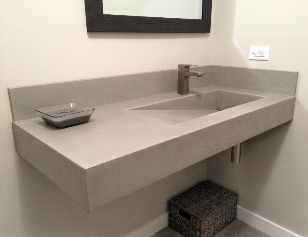 Interior Decorating with Concrete modern bathroom sink