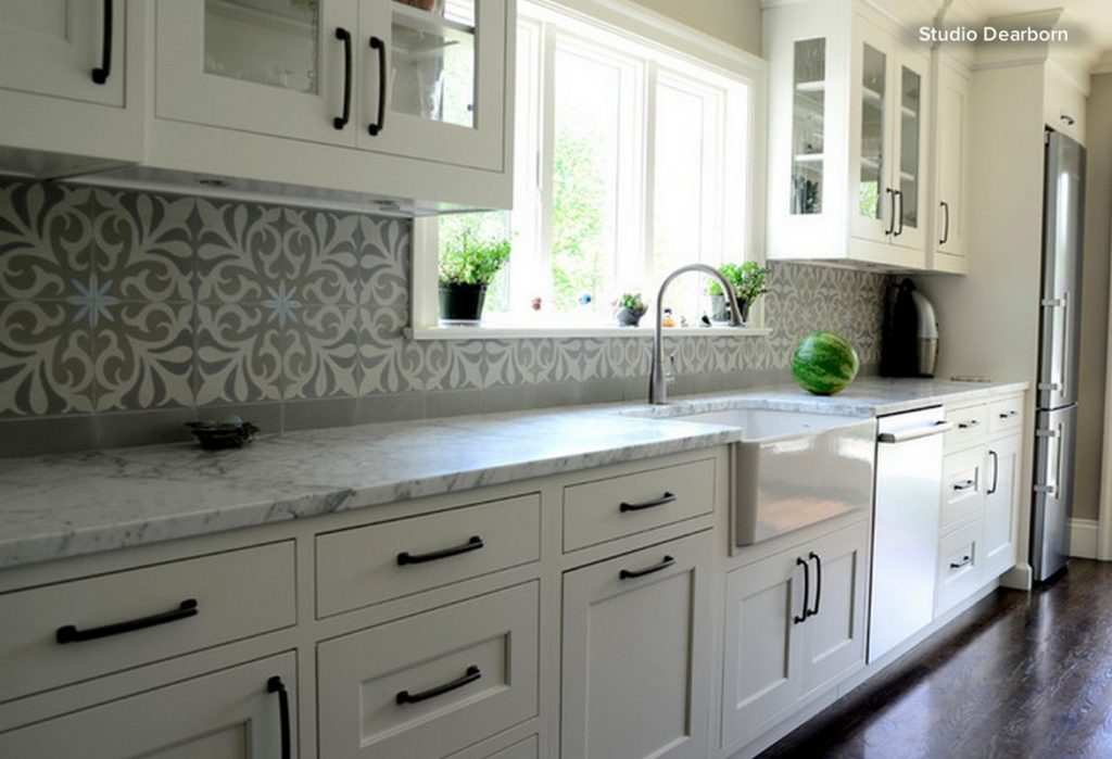 pattern tile kitchen backsplash