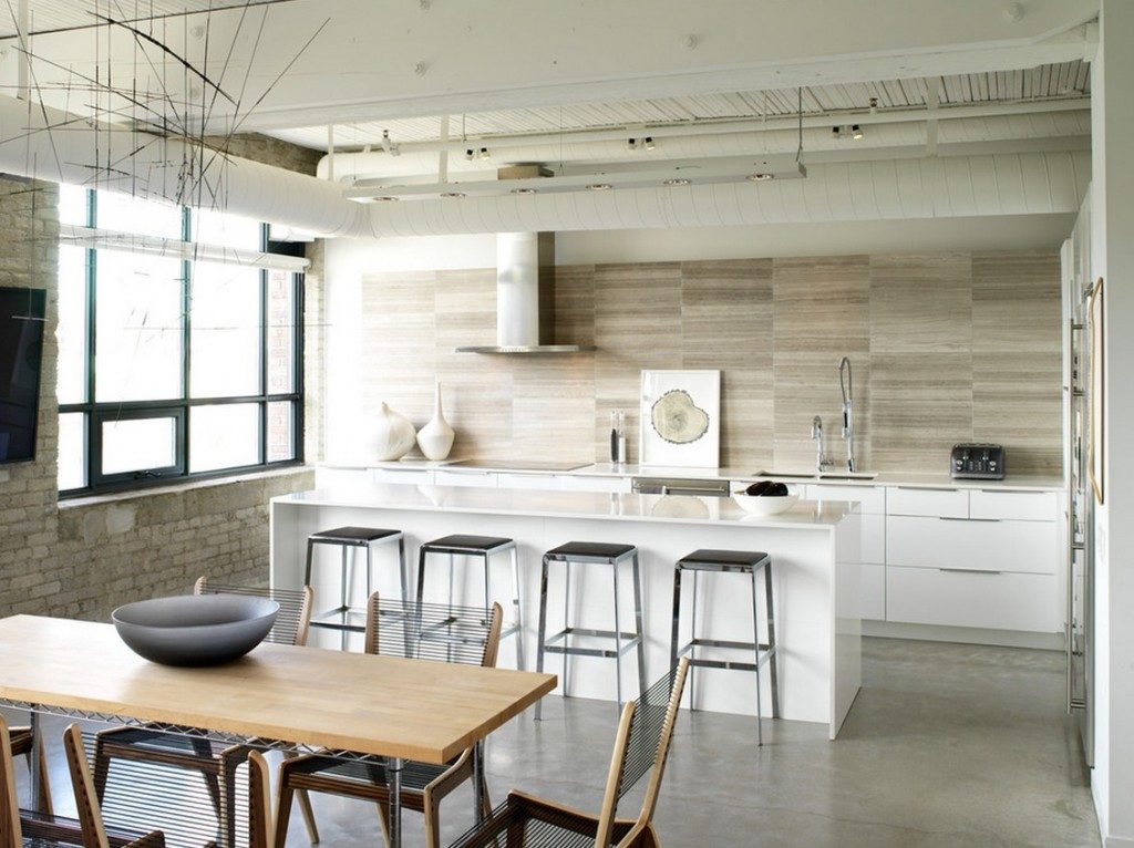 striated marble backsplash