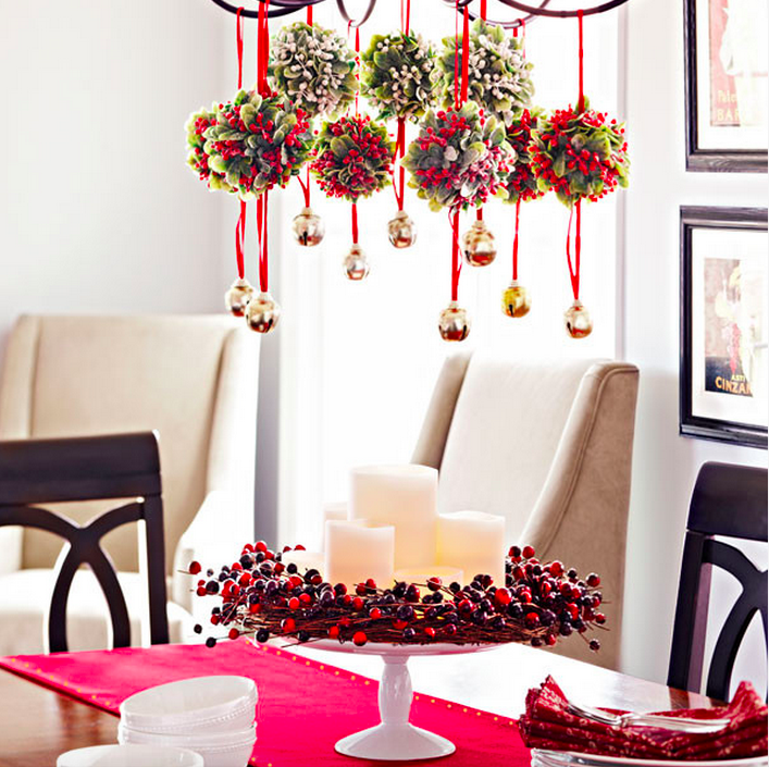 holiday interior decorating with mistletoe