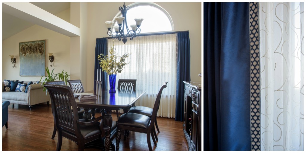 Dining Room Triple Pleat Window Coverings