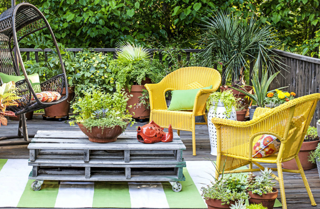 bright yellow patio