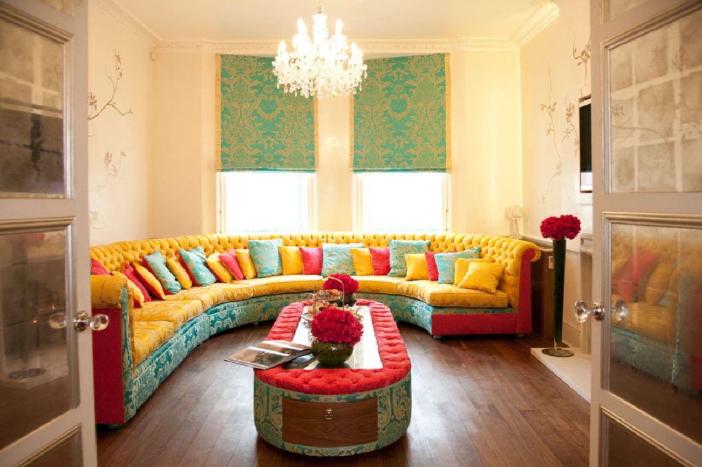 split complementary colors living room