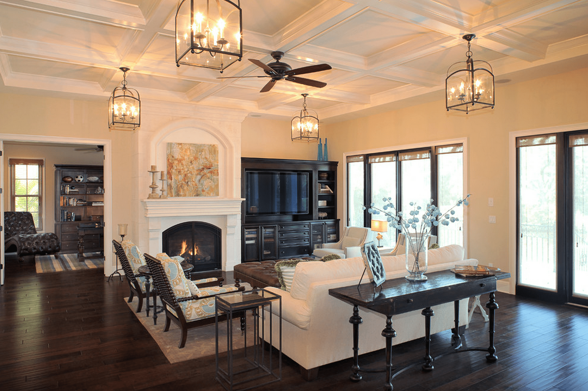 coffered ceiling lighting