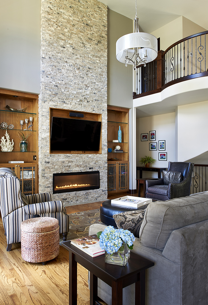 West Arvada living room fireplace