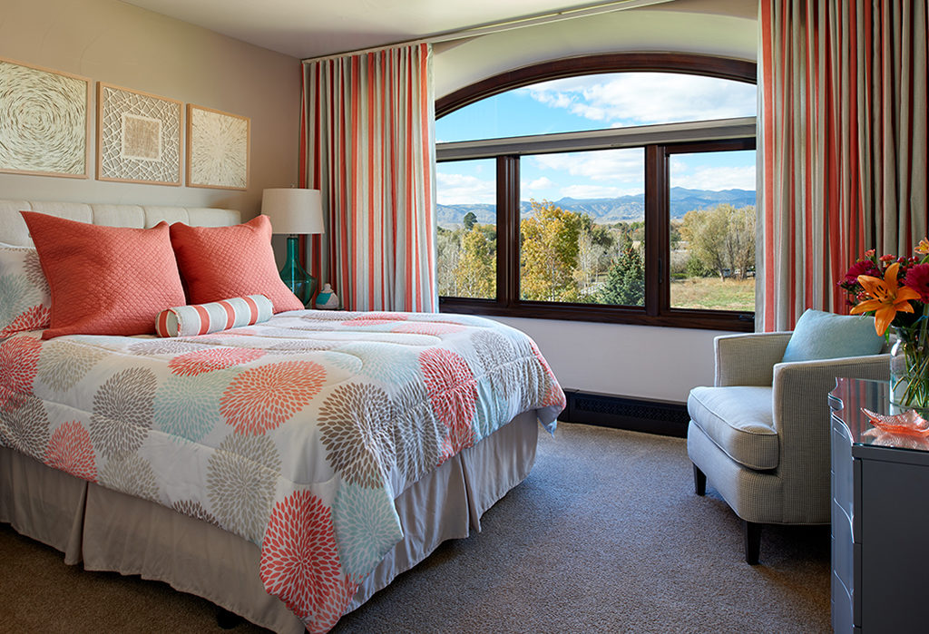 living coral guest bedroom