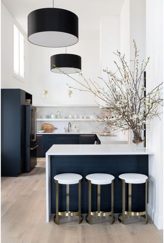 Blue and Black Kitchen, Interior Design Denver