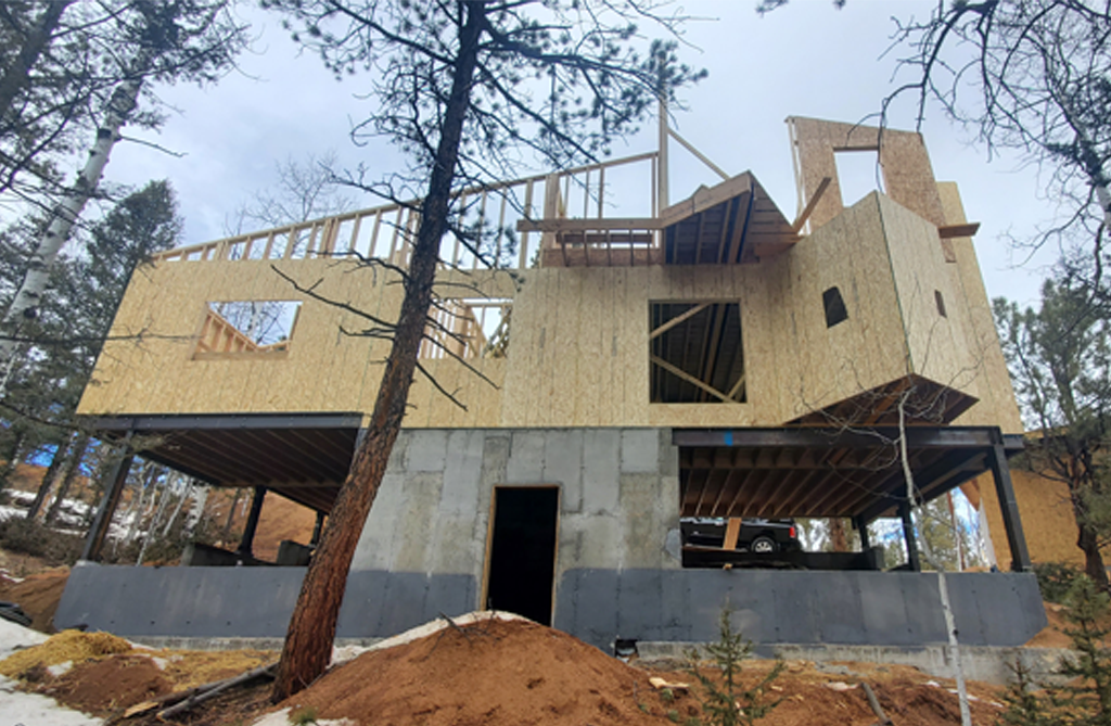 Framing of mountain house 