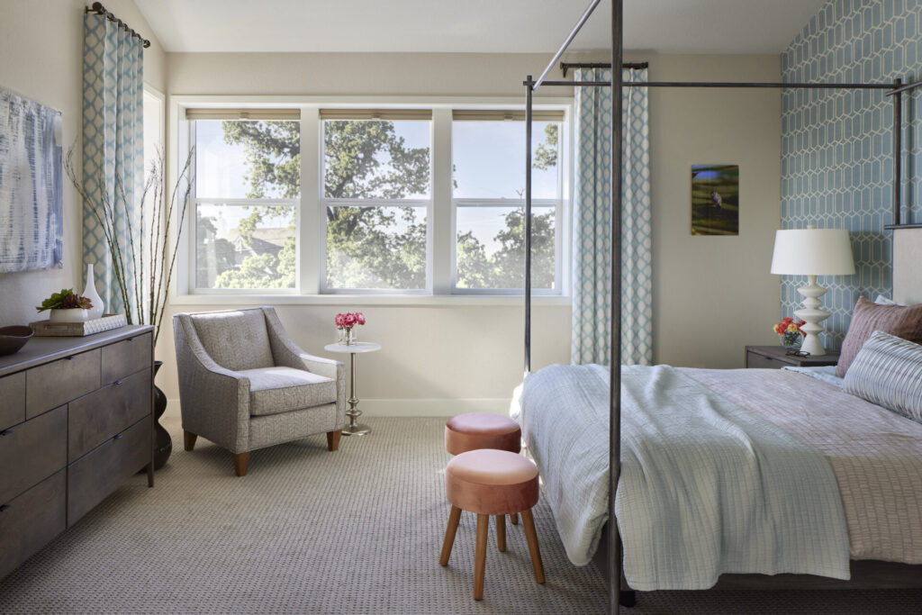 Denver Master Bedroom Design in soothing blue tones for better sleep